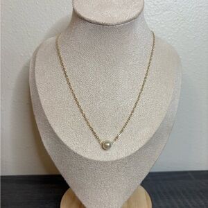 Handmade Gold Pearl Charm Necklace